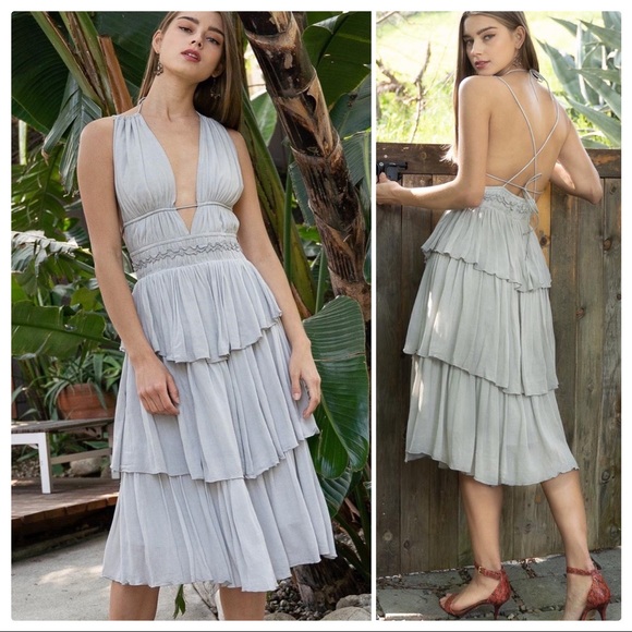 POL Dresses & Skirts - Island Girl Tropical Halter Midi Dress